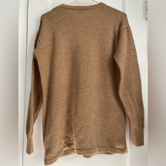 J. Crew 100% Merino Wool Faux Leather Pockets Tunic Sweater, Sz: Medium - Picture 4 of 11